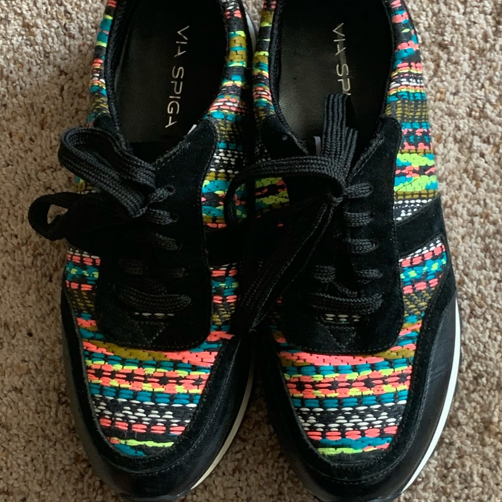 Via Spiga Black Haisley sneakers